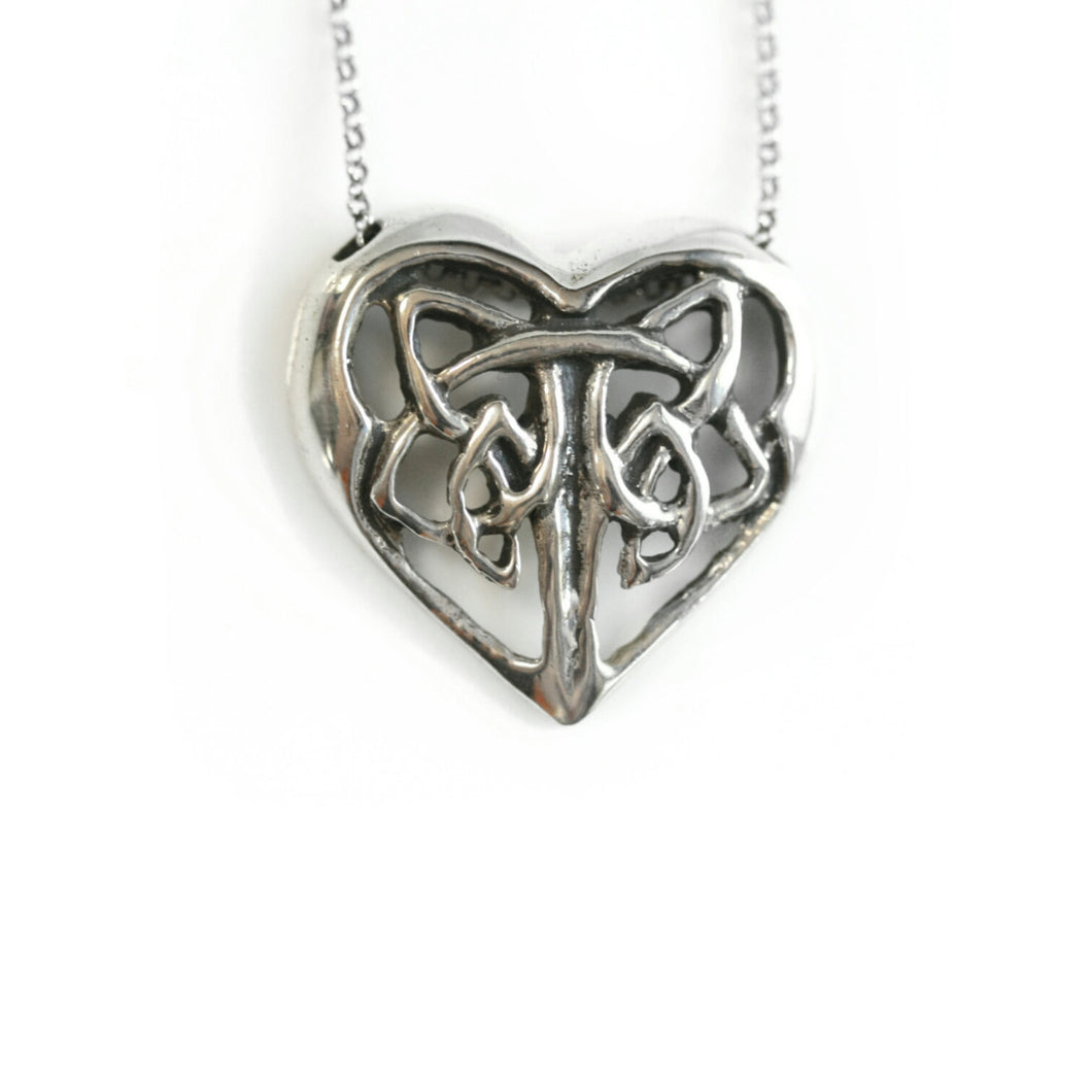 SALE: Sterling Silver Celtic Heart Pendant