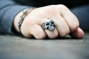 Classic Sterling Silver Skull Ring