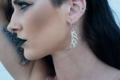 Sterling Silver Leaf Earrings