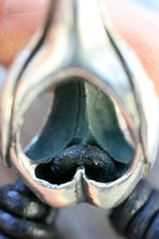 Unisex Sterling Silver Bird Skull "Raven" Pendant on Leather Cord